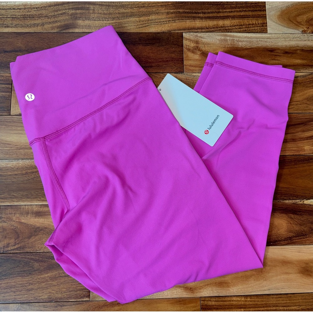 Lululemon Align HR Crop 23" Pow Pink Tone Nulu Leggings Size 12